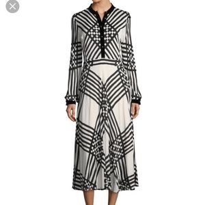 Tory Burch Anja Duchess Dress -black and white
